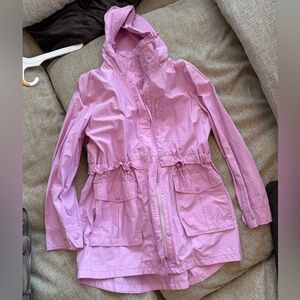 J. Crew light purple/pink Hooded rain Jacket